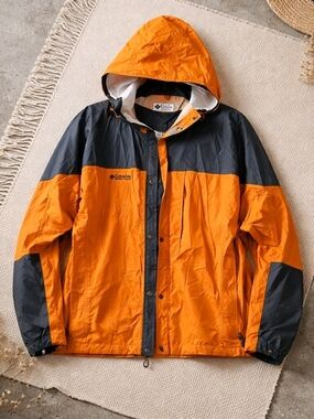 Men's Columbia XL Omni-Tech Burnt Orange & Charcoal Grey Spring Jacket